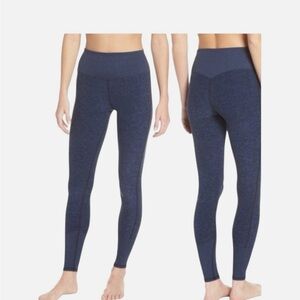 Alo Yoga Pants Leggings High Rise Ribbed Waist Ankles Lounge Sz XXS Blue